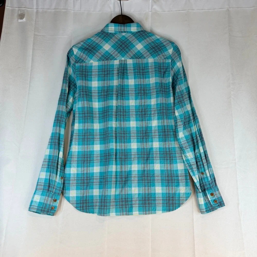 J CREW Women’s Size 8 Shirt Top Blouse Plaid Button Down Cotton Stretch